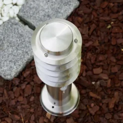 hofstein Borne d'éclairage Tunes Acier inoxydable, 1 lumière, Détecteur de mouvement