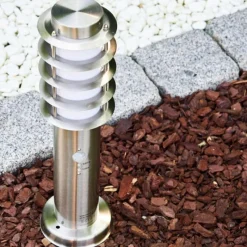 hofstein Borne d'éclairage Tunes Acier inoxydable, 1 lumière, Détecteur de mouvement