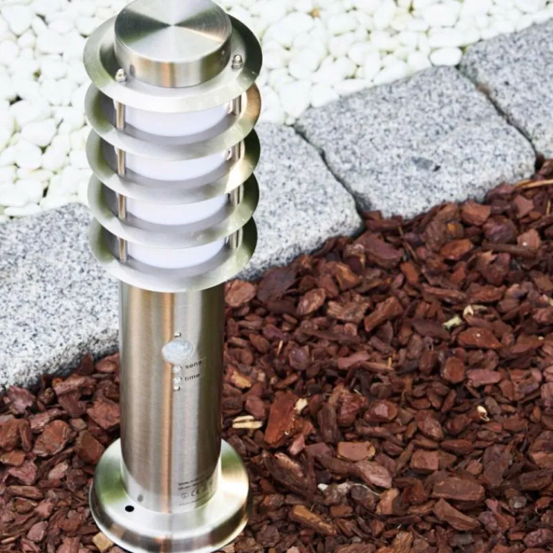 hofstein Borne d'éclairage Tunes Acier inoxydable, 1 lumière, Détecteur de mouvement