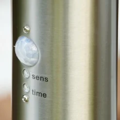 hofstein Borne d'éclairage Tunes Acier inoxydable, 1 lumière, Détecteur de mouvement