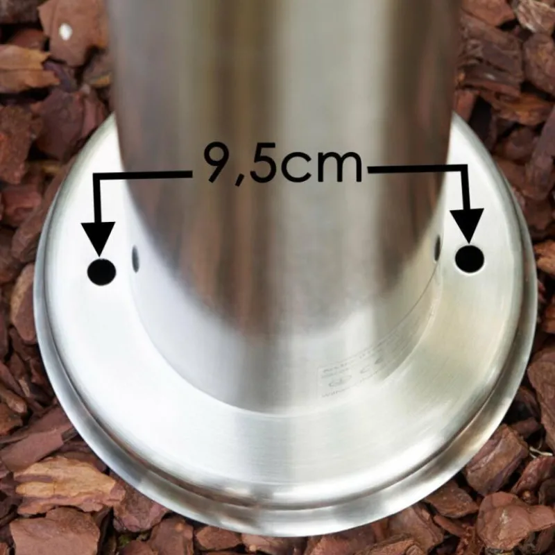 hofstein Borne d'éclairage Tunes Acier inoxydable, 1 lumière, Détecteur de mouvement