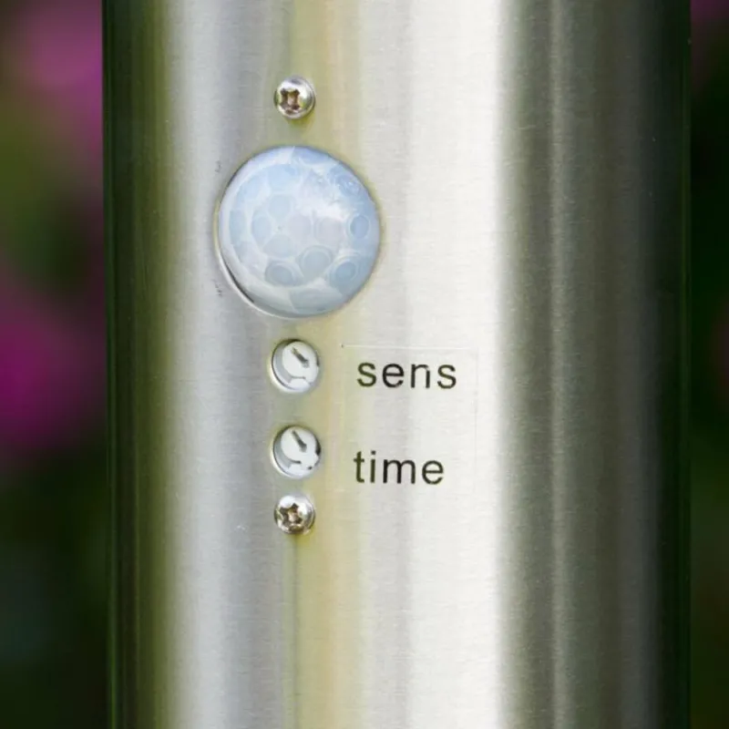 hofstein Borne d'éclairage Tunes Acier inoxydable, 1 lumière, Détecteur de mouvement
