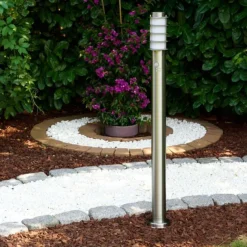 hofstein Borne d'éclairage Tunes Acier inoxydable, 1 lumière, Détecteur de mouvement