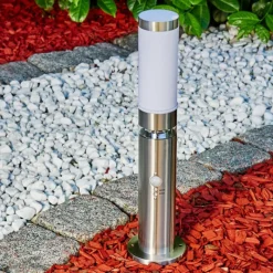 hofstein Borne d'éclairage Walise Acier inoxydable, 1 lumière, Détecteur de mouvement