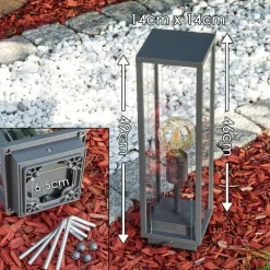 Lampes Vintages & Rétros-hofstein Borne d'éclairage Wuorp Anthracite, 1 lumière