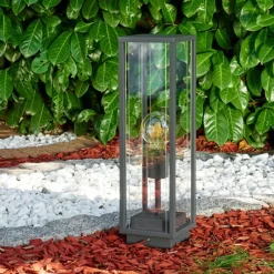 Lampes Vintages & Rétros-hofstein Borne d'éclairage Wuorp Anthracite, 1 lumière