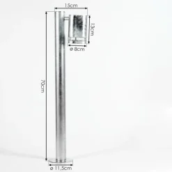 hofstein Borne lumineuse Amyton Acier inoxydable, Transparent, Zingué, 1 lumière