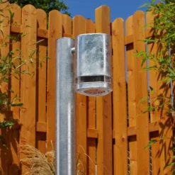 hofstein Borne lumineuse Amyton Acier inoxydable, Transparent, Zingué, 1 lumière