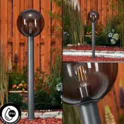 Suspension Verre Fumé-hofstein Borne lumineuse Bostarenga Anthracite, 1 lumière