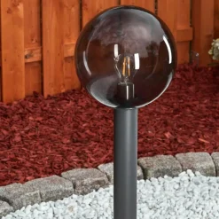 Suspension Verre Fumé-hofstein Borne lumineuse Bostarenga Anthracite, 1 lumière