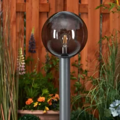 Suspension Verre Fumé-hofstein Borne lumineuse Bostarenga Anthracite, 1 lumière