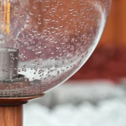 Lampes Vintages & Rétros-hofstein Borne lumineuse Bubodefo Brun, Couleur bois, 1 lumière, Détecteur de mouvement