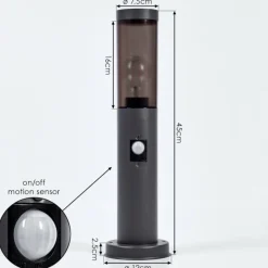 hofstein Borne lumineuse Gaborone Anthracite, 1 lumière, Détecteur de mouvement