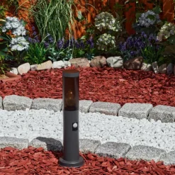 hofstein Borne lumineuse Gaborone Anthracite, 1 lumière, Détecteur de mouvement