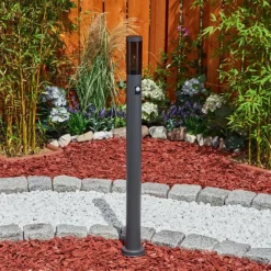 hofstein Borne lumineuse Gaborone Anthracite, 1 lumière, Détecteur de mouvement