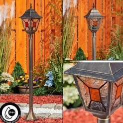 Luminaires Rustiques-hofstein Borne lumineuse Halla Or, Noir, 1 lumière