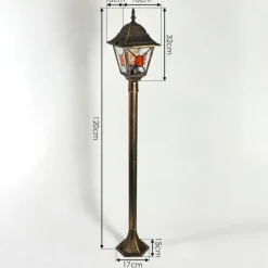 Luminaires Rustiques-hofstein Borne lumineuse Halla Or, Noir, 1 lumière