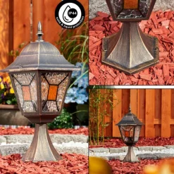 Luminaires Rustiques-hofstein Borne lumineuse Halla Or, Noir, 1 lumière