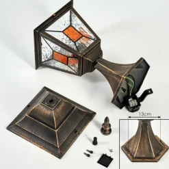 Luminaires Rustiques-hofstein Borne lumineuse Halla Or, Noir, 1 lumière