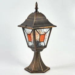 Luminaires Rustiques-hofstein Borne lumineuse Halla Or, Noir, 1 lumière