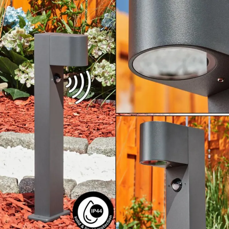 hofstein Borne lumineuse Kingstown Anthracite, 1 lumière, Détecteur de mouvement