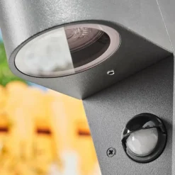 hofstein Borne lumineuse Kingstown Anthracite, 1 lumière, Détecteur de mouvement