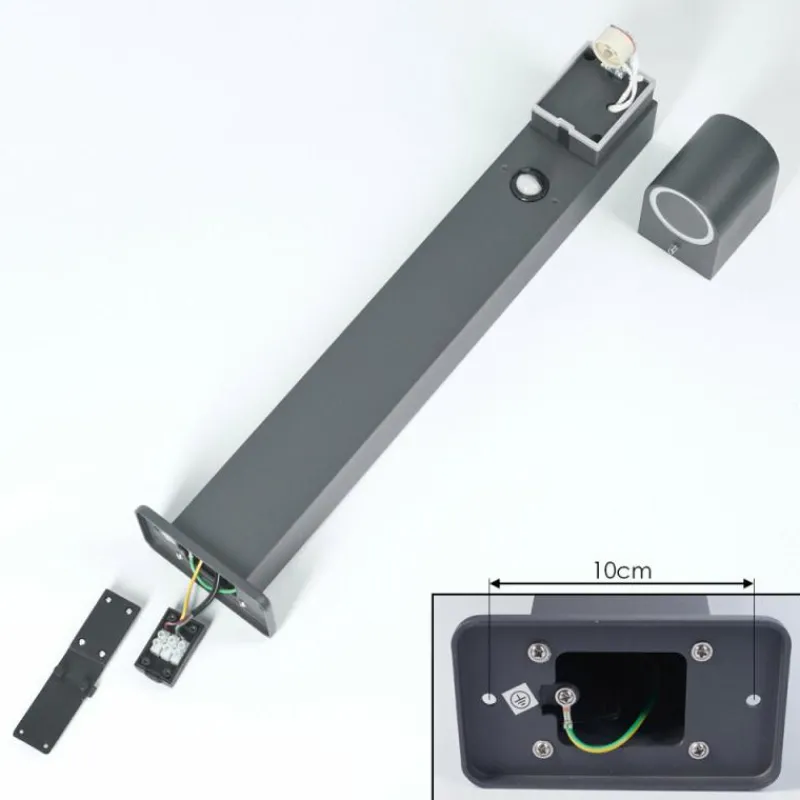 hofstein Borne lumineuse Kingstown Anthracite, 1 lumière, Détecteur de mouvement