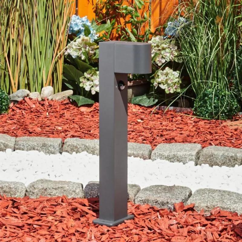 hofstein Borne lumineuse Kingstown Anthracite, 1 lumière, Détecteur de mouvement