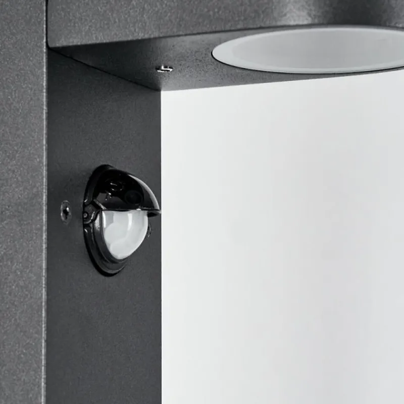 hofstein Borne lumineuse Kingstown Anthracite, 1 lumière, Détecteur de mouvement