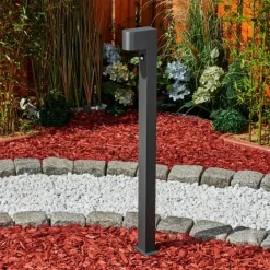 hofstein Borne lumineuse Kingstown Anthracite, 1 lumière, Détecteur de mouvement