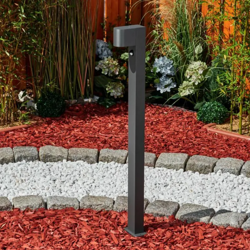 hofstein Borne lumineuse Kingstown Anthracite, 1 lumière, Détecteur de mouvement