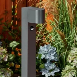 hofstein Borne lumineuse Kingstown Anthracite, 1 lumière, Détecteur de mouvement