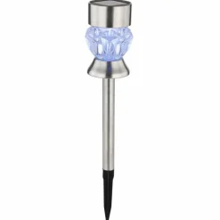 Luminaires Globo Lighting Borne lumineuse - kit de 2 Globo SOLAR LED Acier inoxydable, Noir, 1 lumière