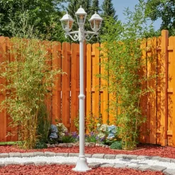 Luminaires Rustiques-hofstein Borne lumineuse Murto Blanc, 3 lumières