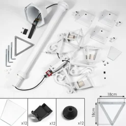 Luminaires Rustiques-hofstein Borne lumineuse Murto Blanc, 3 lumières