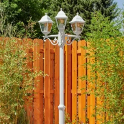 Luminaires Rustiques-hofstein Borne lumineuse Murto Blanc, 3 lumières