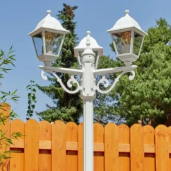 Luminaires Rustiques-hofstein Borne lumineuse Murto Blanc, 3 lumières