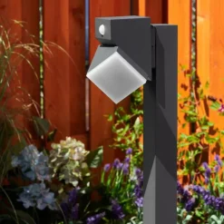 hofstein Borne lumineuse Toogong LED Anthracite, 1 lumière, Détecteur de mouvement