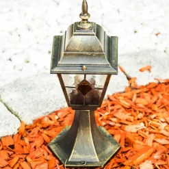 Luminaires Rustiques-hofstein Borne lumineuse Antibes Brun doré, 1 lumière