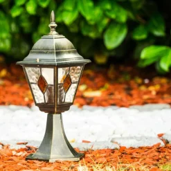 Luminaires Rustiques-hofstein Borne lumineuse Antibes Brun doré, 1 lumière