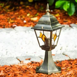 Luminaires Rustiques-hofstein Borne lumineuse Antibes Brun doré, 1 lumière