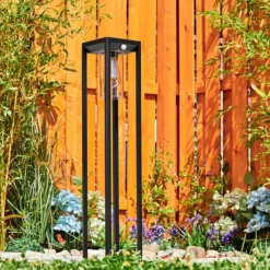 hofstein Borne lumineuse Baoshan Noir, 1 lumière, Détecteur de mouvement