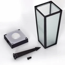 hofstein Borne lumineuse Begg LED Noir, 1 lumière, Détecteur de mouvement, Changeur de couleurs