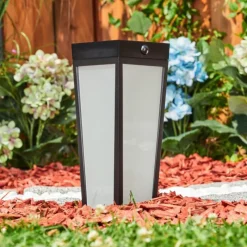 hofstein Borne lumineuse Begg LED Noir, 1 lumière, Détecteur de mouvement, Changeur de couleurs