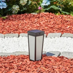 hofstein Borne lumineuse Begg LED Noir, 1 lumière, Détecteur de mouvement, Changeur de couleurs