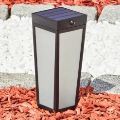 hofstein Borne lumineuse Begg LED Noir, 1 lumière, Détecteur de mouvement, Changeur de couleurs