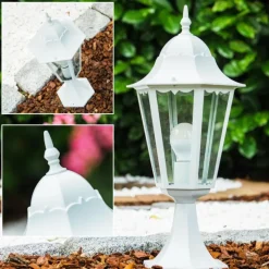 Luminaires Rustiques-hofstein Borne lumineuse blanche Blanc, 1 lumière