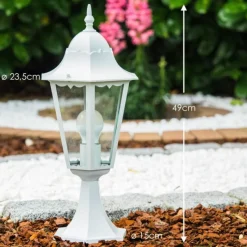 Luminaires Rustiques-hofstein Borne lumineuse blanche Blanc, 1 lumière