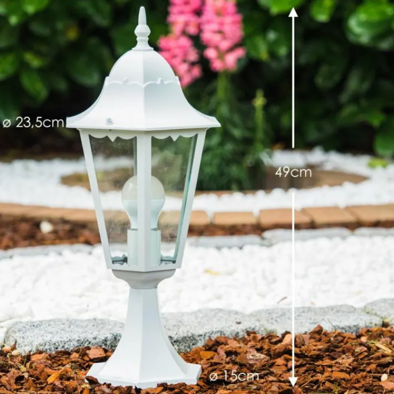 Luminaires Rustiques-hofstein Borne lumineuse blanche Blanc, 1 lumière