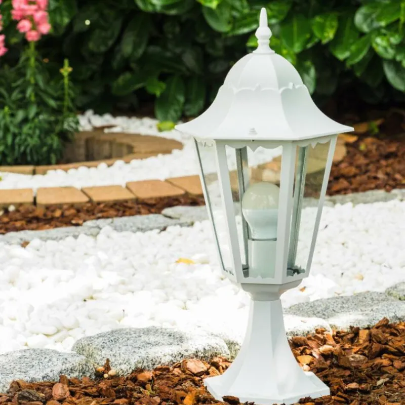 Luminaires Rustiques-hofstein Borne lumineuse blanche Blanc, 1 lumière